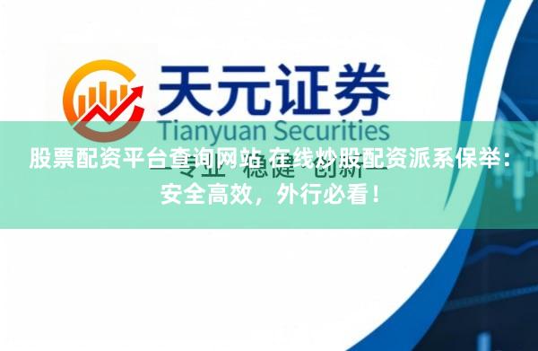 股票配资平台查询网站 在线炒股配资派系保举：安全高效，外行必看！