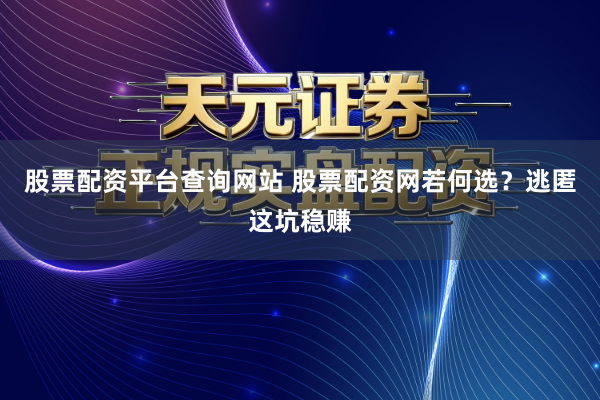 股票配资平台查询网站 股票配资网若何选？逃匿这坑稳赚